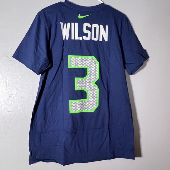 Nike Russell Wilson Seahawks #3 T-Shirt Men’s M Navy NWT NFLPA The Nike Tee - Picture 2 of 9
